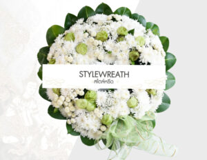 แบบพวงหรีดดอกไม้สด กุลาบแดง ST 0024