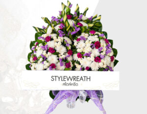 แบบพวงหรีดดอกไม้สด กุลาบแดง ST 0033 1 1