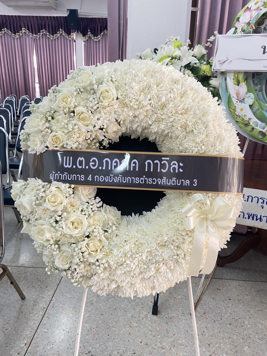 พวงหรีดวัดดอนเมือง ส่งด่วนตรงเวลา ถึงศาลา 6 บรรยากาศศาลาจัดพิธีภายในวัดดอนเมือง พระอารามหลวง